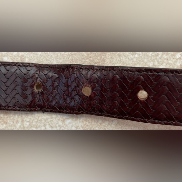 Appleseeds vintage brown slim leather braided belt with gold buckle; size M/38” - Picture 5 of 5